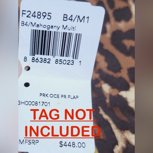 COACH Park Ocelot Print Flap and Pebble Leather Top Handle/Shoulder Bag - Picture 12 of 12